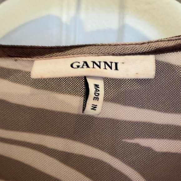 GANNI Tilden Mesh Zebra Print Maxi Dress Size 36 - Picture 10 of 10